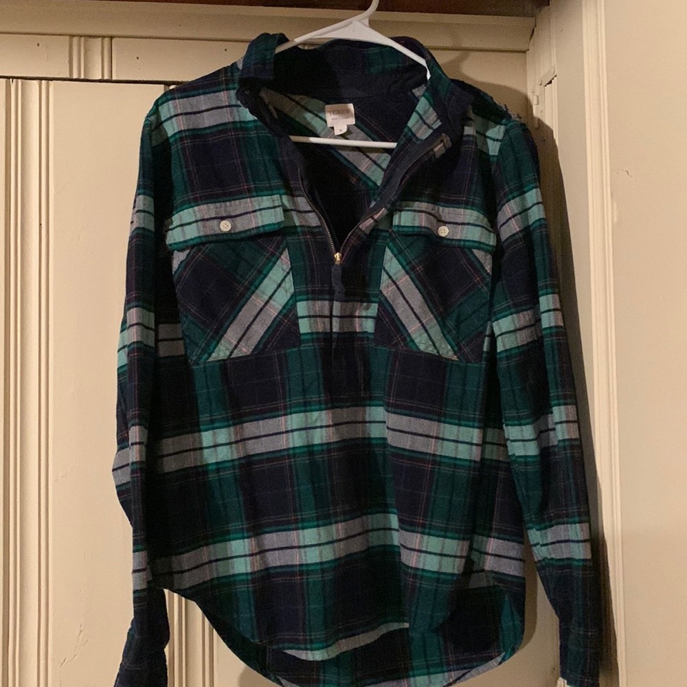 J crew zip up flannel